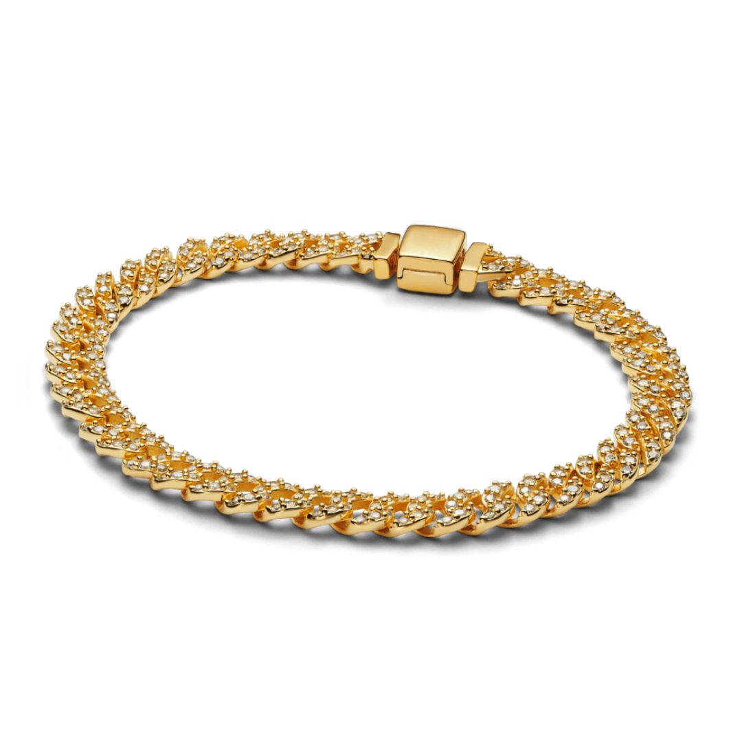 Bracelet cubain Pavé Doré