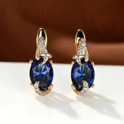 Boucles d'oreilles pendantes Minuit Royal Dorées