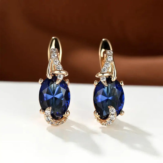 Boucles d'oreilles pendantes Minuit Royal Dorées