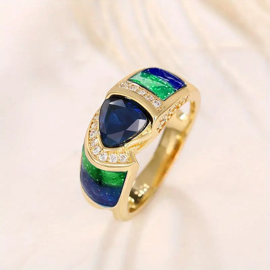 Bague Élégante à Coupe Triangulaire Style Bohème