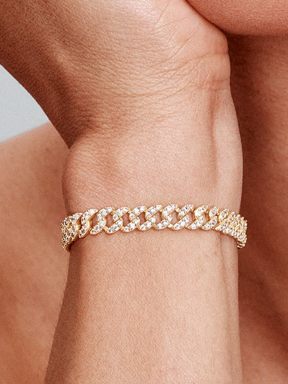 Bracelet cubain Pavé Doré