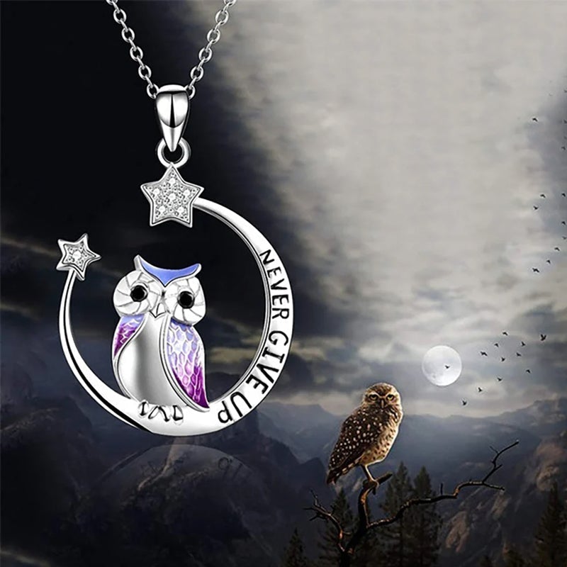 Collier Hibou Lunaire - Ne Abandonne Jamais