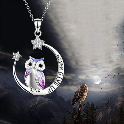 Collier Hibou Lunaire - Ne Abandonne Jamais