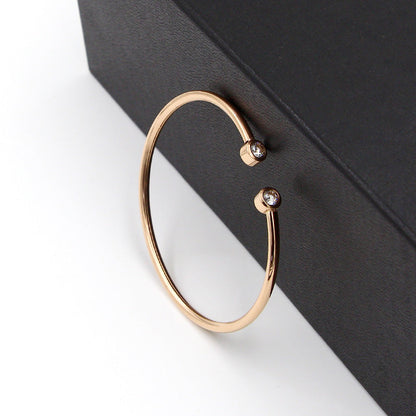 Bracelet Ouverte Dorée avec Cristaux Jumeaux