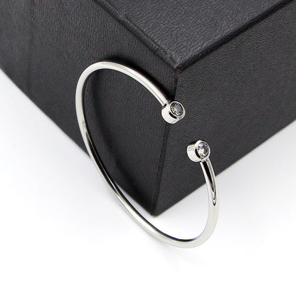 Bracelet Ouverte Dorée avec Cristaux Jumeaux