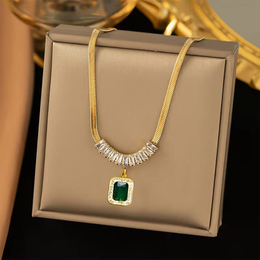 Collier émeraude Regalia Prismen Doré