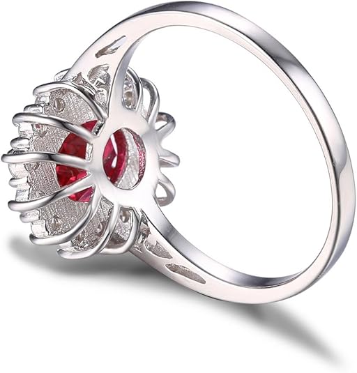 Bague halo rubis classique