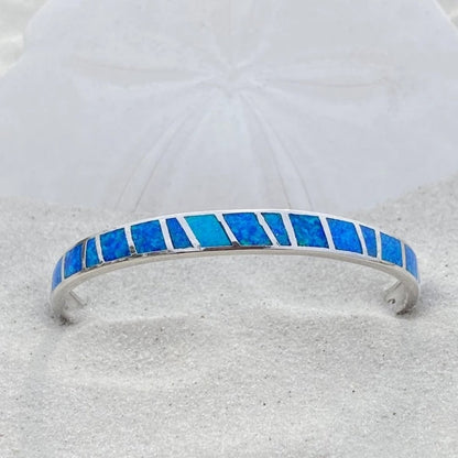 Bracelet d'Opale Bleue et Argent