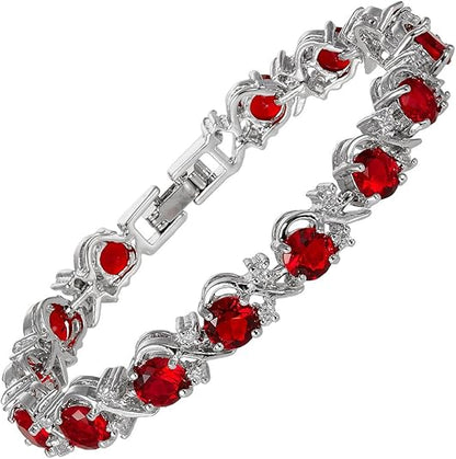 Bracelet tennis vigne rubis