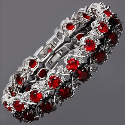 Bracelet tennis vigne rubis
