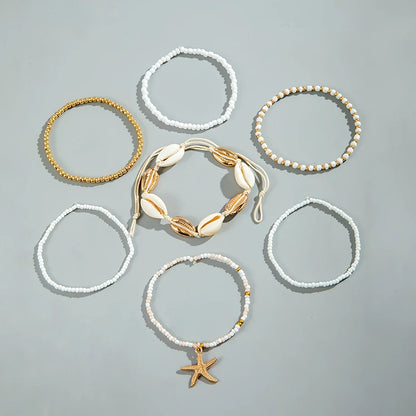 Ensemble de 7 Bracelets de Cheville Élégants pour l'Été