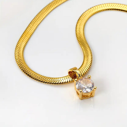 Collier pendentif élégant en strass Doré