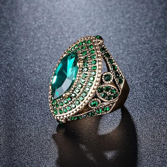 Bague régente émeraude Dorée