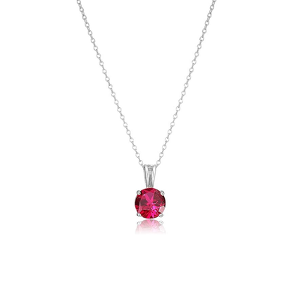Collier rubis taille ronde