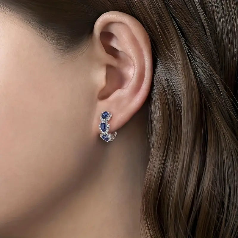 Boucles d'oreilles Blason Saphir Royal