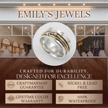 Elena - Bague Vintage en Argent avec Dorure à l'Or