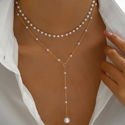 Collier Élégant Vintage de Perles d'Eau Douce