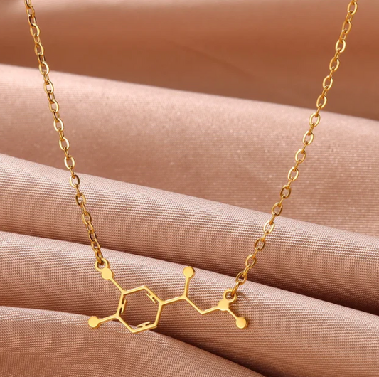 Collier Dopamine "Bonheur", Plaqué Or de 18 Carats