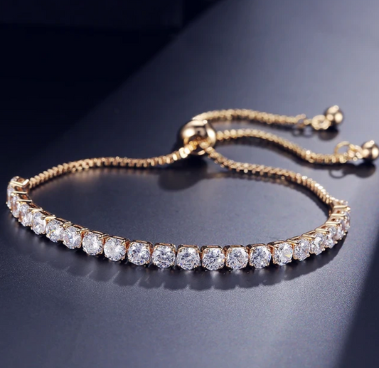 Bracelet Doré de 18 Carats Plein de Strass
