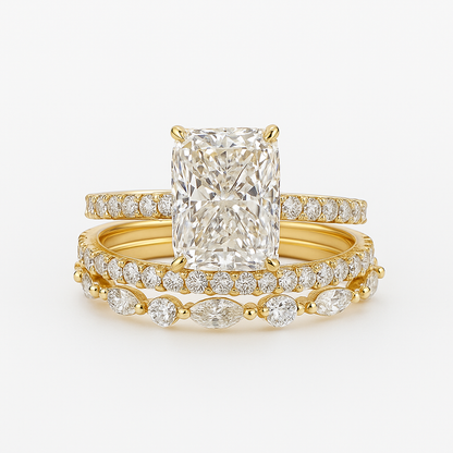 Set de bague de mariage Jaily 3 pièces Doré