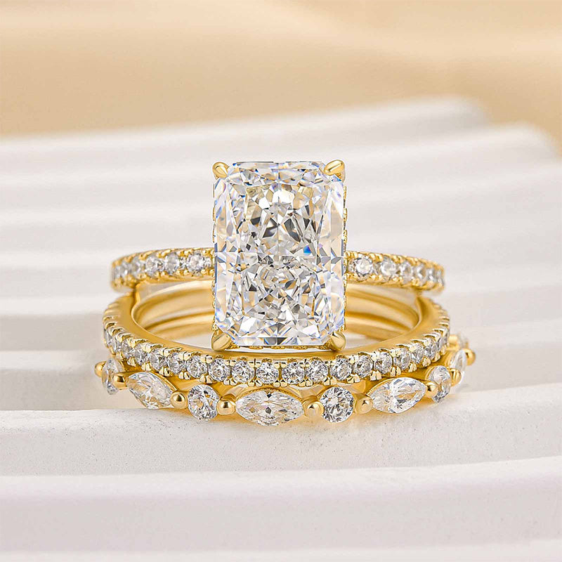 Set de bague de mariage Jaily 3 pièces Doré