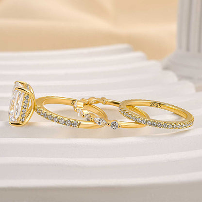 Set de bague de mariage Jaily 3 pièces Doré