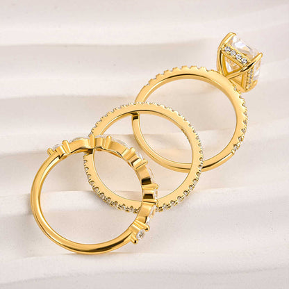 Set de bague de mariage Jaily 3 pièces Doré