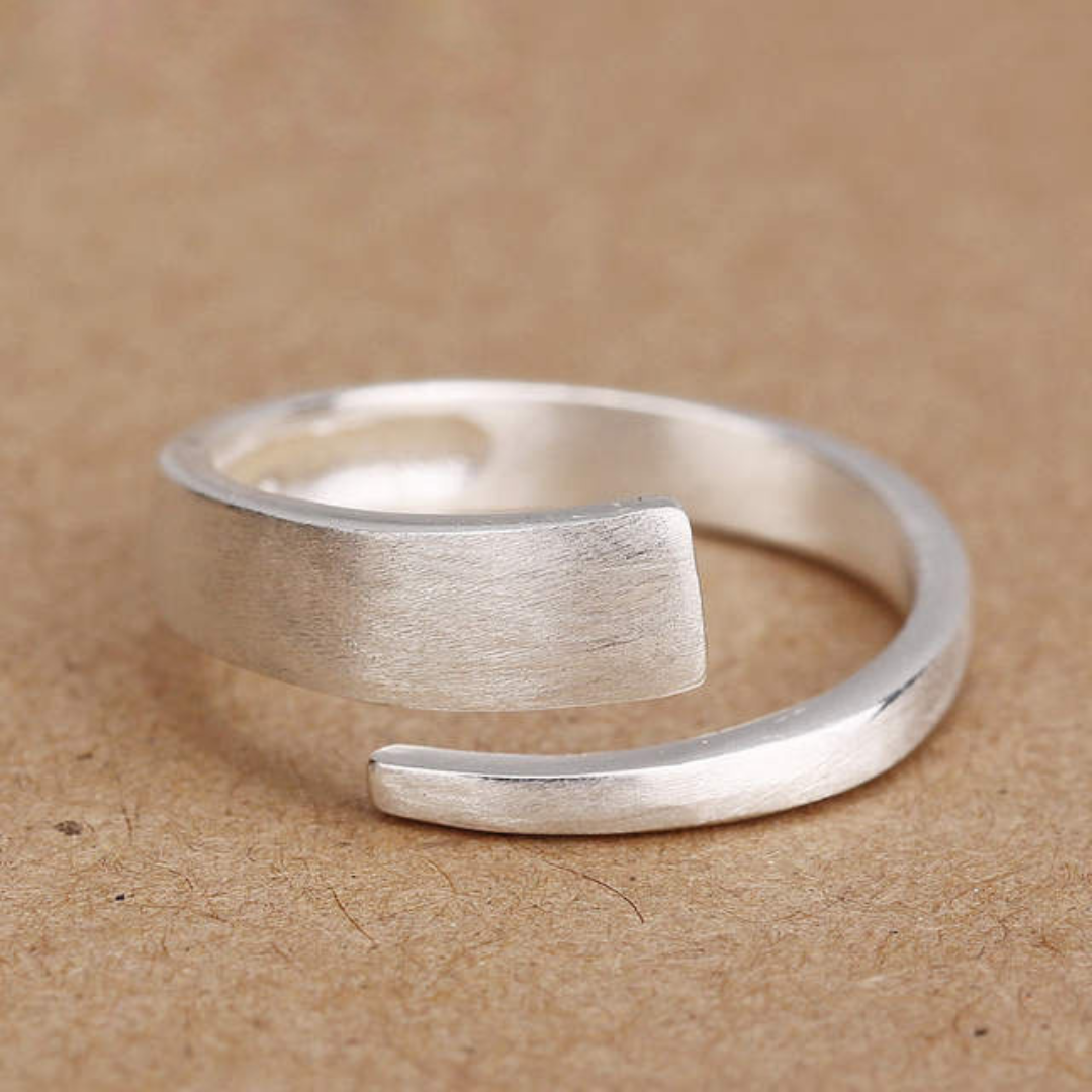 Bague Ajustable Simple d'Argent 925