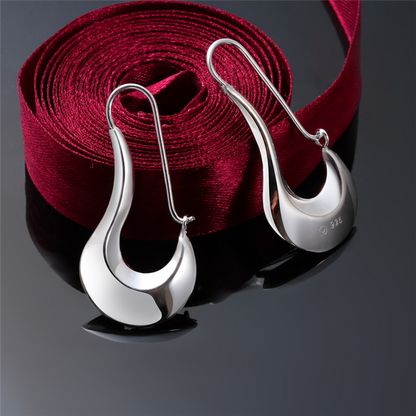 Boucles d'Oreilles de Style Moderniste d'Argent 925 Poli