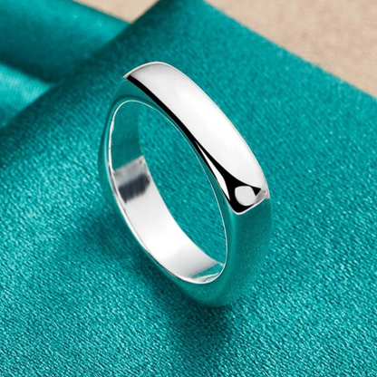 Bague Carrée Simple d'Argent 925 Ajustable