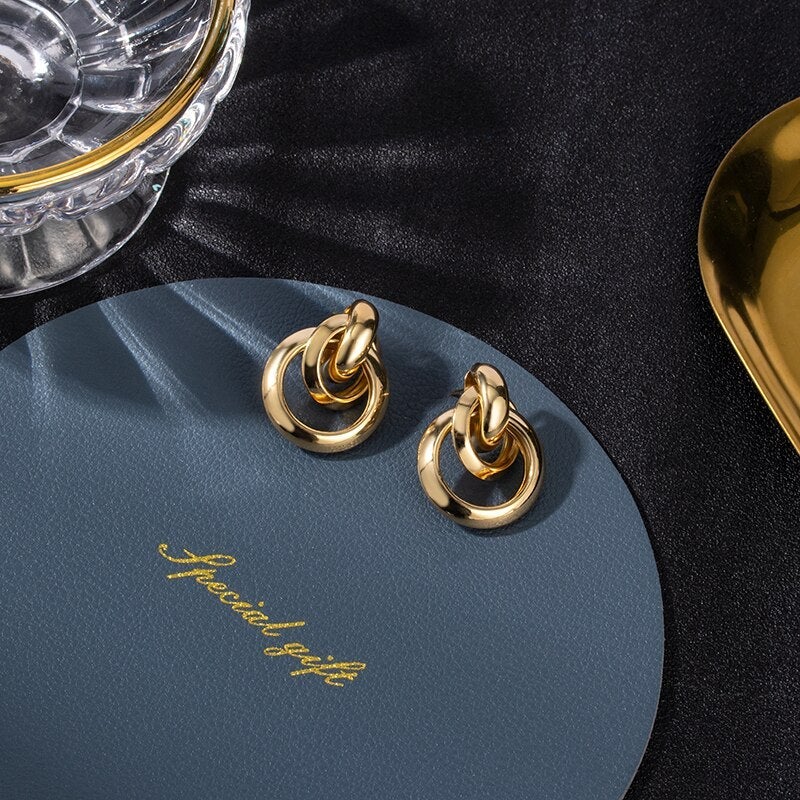 Boucles d'Oreilles de Luxe Dorées