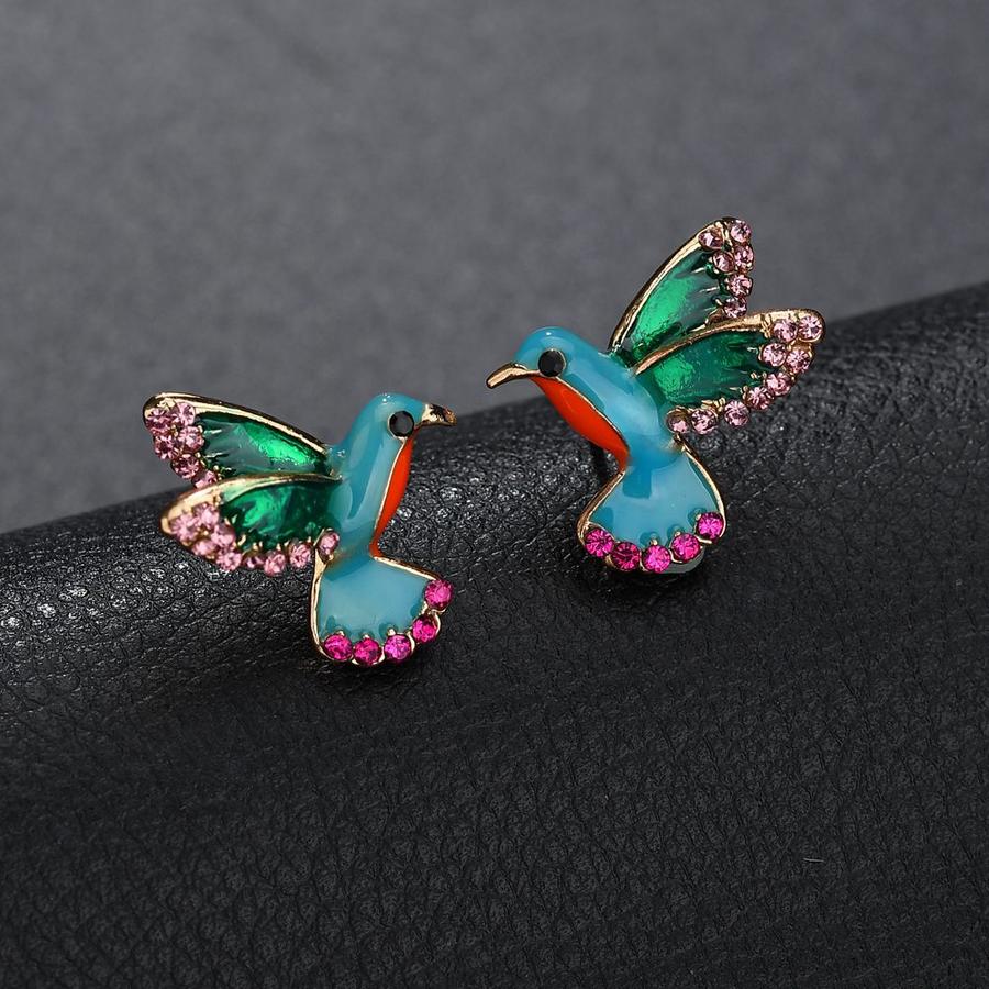 Boucles d'oreilles colibri en cristal