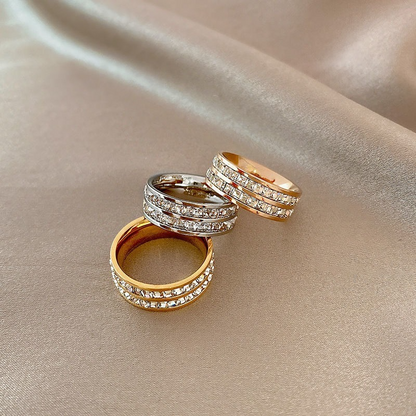 Bague Vintage Dorée avec Zircon