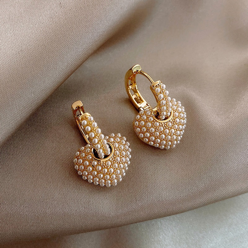 Boucles d'Oreilles Perles de l'Amour en Or