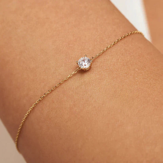 Bracelet pierre moissanite Cléa Doré