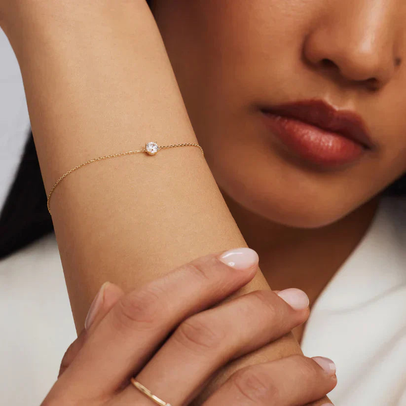 Bracelet pierre moissanite Cléa Doré