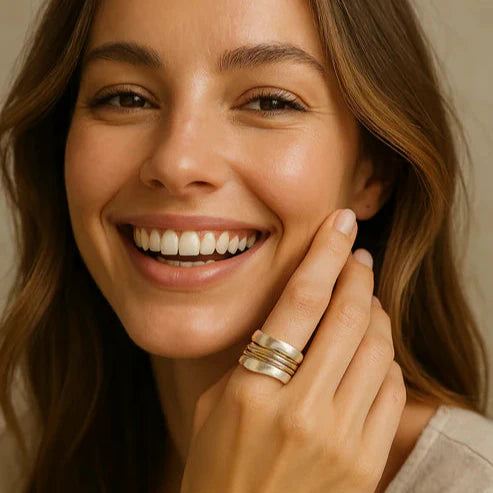 Bague Fil en Or Vintage Argenté