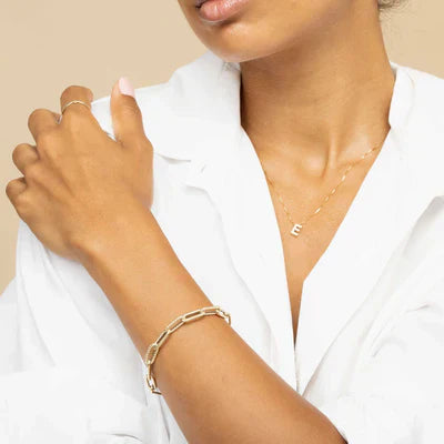 Collier initiale Lettre d'amour Doré