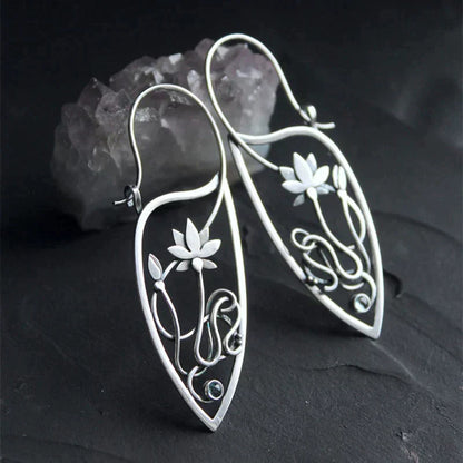 Boucles d'Oreilles Fleur de Lotus en Argent Sterling