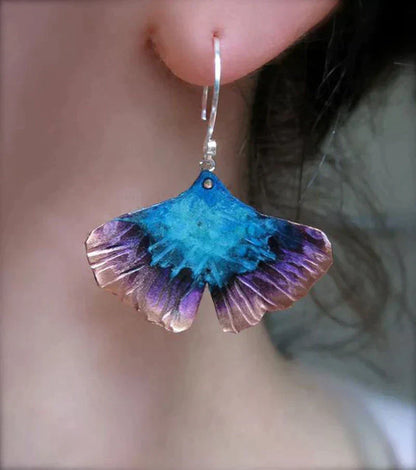 Boucles d'oreilles papillon bleu bohémien en argent sterling plaqué