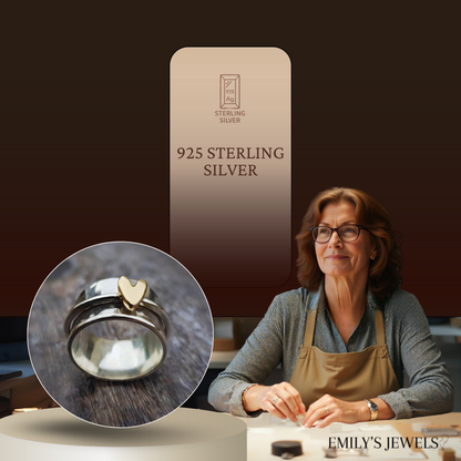 Alma - Bague Cœur en Argent avec Dorure à l'Or