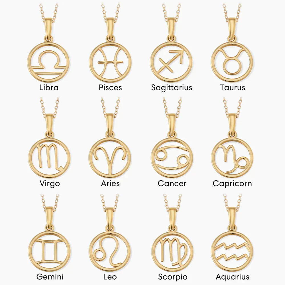 Collier signe du zodiaque Doré