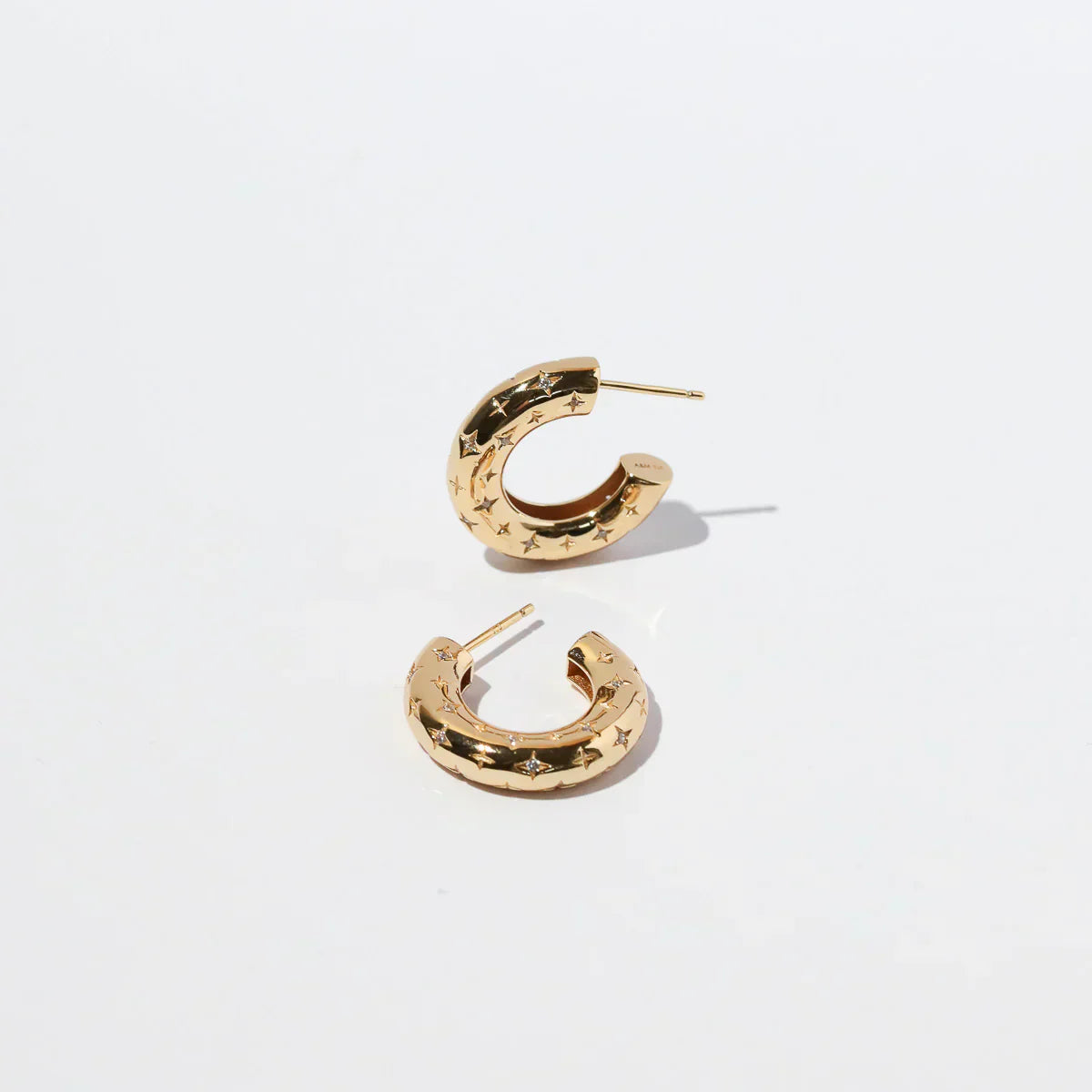 Boucles d'oreilles créoles cosmiques Dorées