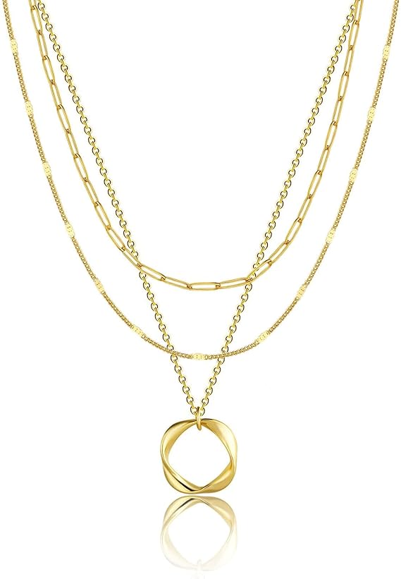 Carmen - Collier Vintage avec Chaîne et Pendentif avec Dorure à l'Or