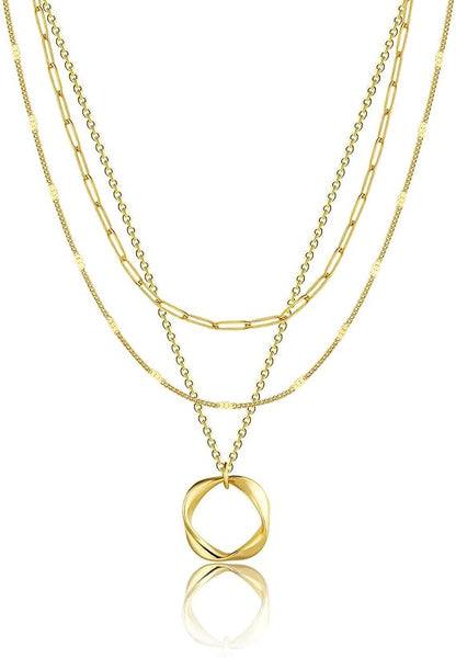 Carmen - Collier Vintage avec Chaîne et Pendentif avec Dorure à l'Or