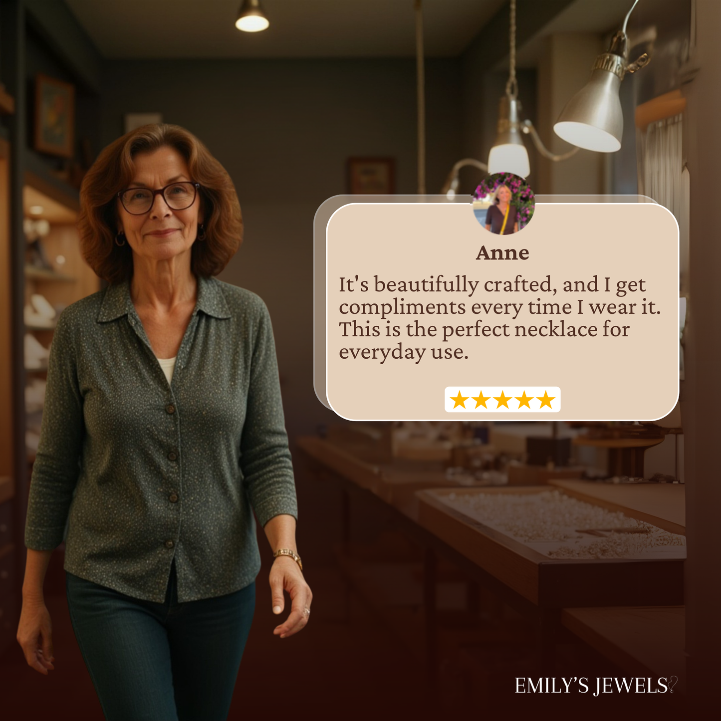 Carmen - Collier Vintage avec Chaîne et Pendentif avec Dorure à l'Or