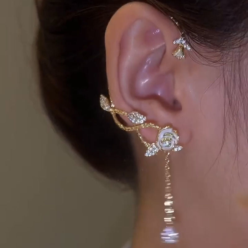 Boucles d'Oreilles à Clous avec Zircon Floral