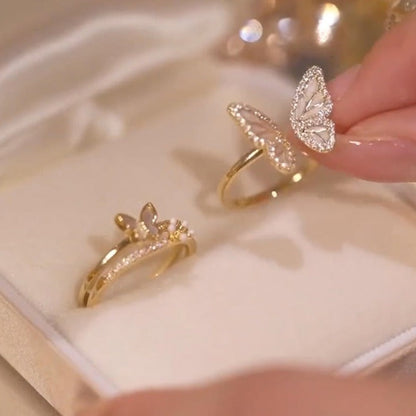 Bagues Jumelles avec Design d'Ailète Élégant