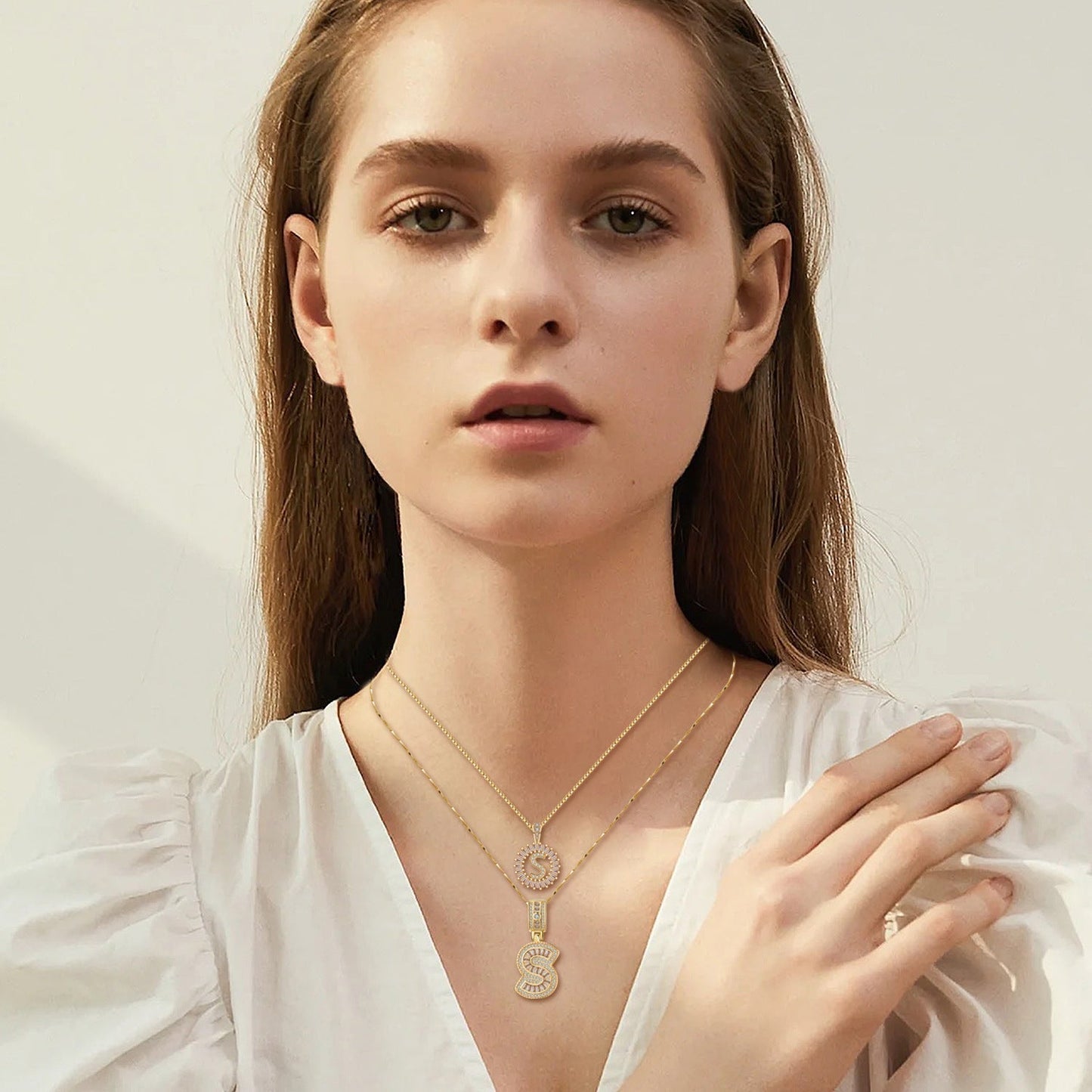 Set de colliers initiales Pavé Dorés