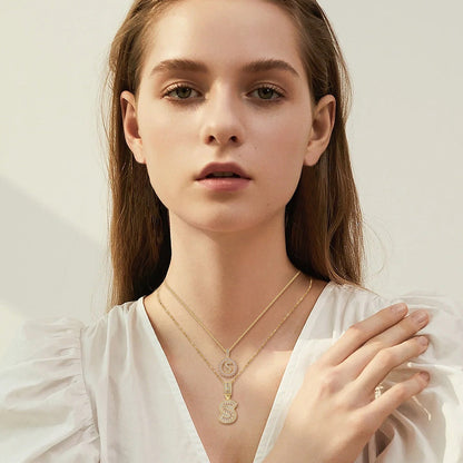 Set de colliers initiales Pavé Dorés